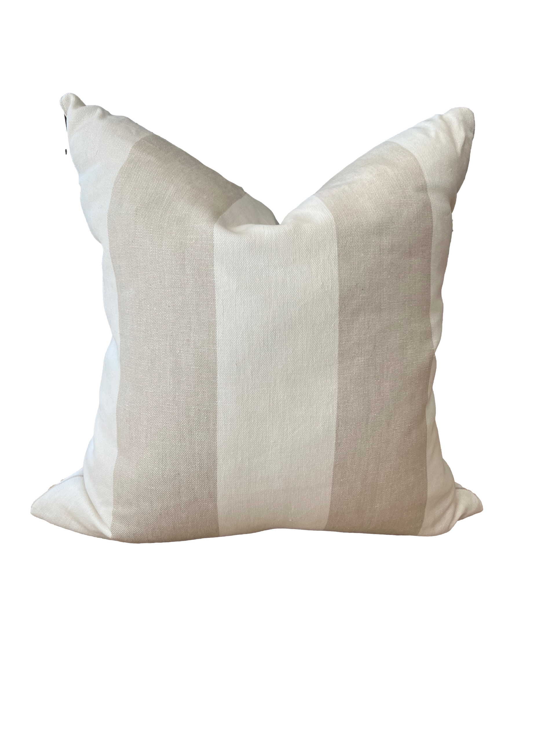 Linen Stripe Buttoned Pillow: Multiple Sizes